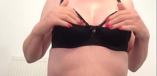  Playing with my tits and hard nipples wanting them covered in spunk